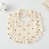 Baby Feeding Bib Ruffle Infants Saliva Towel Soft Cotton Burp Cloth, Style: Love