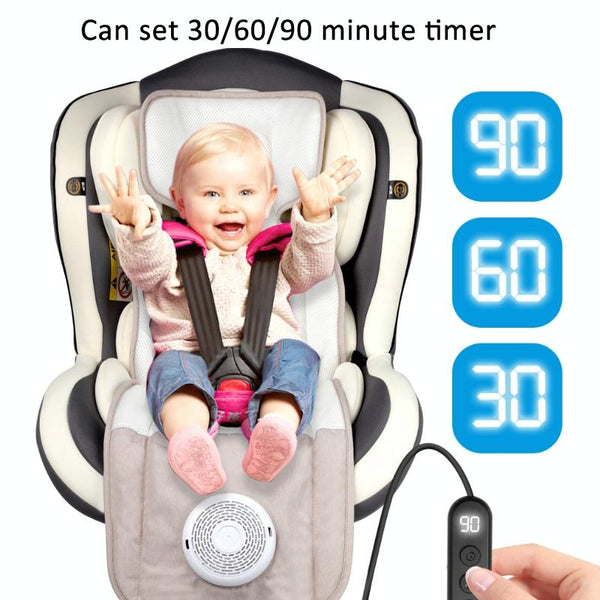 USB Powered Cooling Pad Baby Stroller Seat Cushion with Fan 3 Speed Adjustable Levels, Size: 36 x 88cm(Gray)