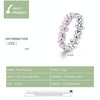S925 Sterling Silver Pink Wreath Women Ring, Size:8