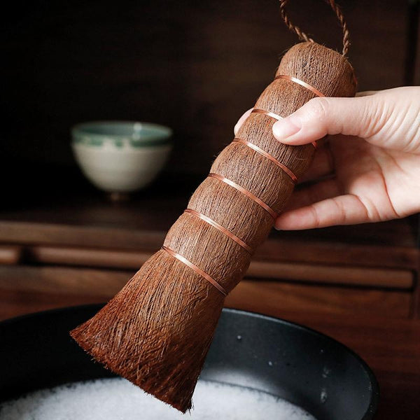 Palm Fiber BrushTea Ceremony Brush Household Cleaning Tools, Style: 22.5cm Large Round