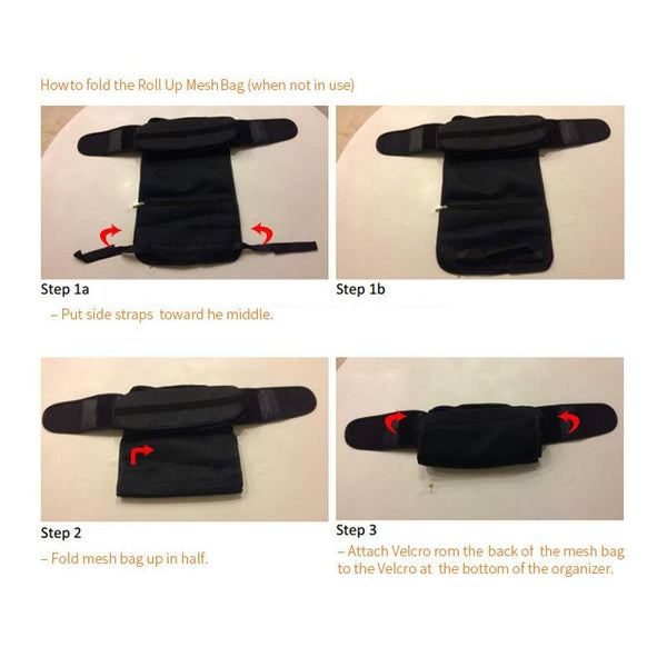 Baby Stroller Storage Hanging Bag Large Capacity Storage Bag Foldable Storage Basket Hanging Bag(Black)