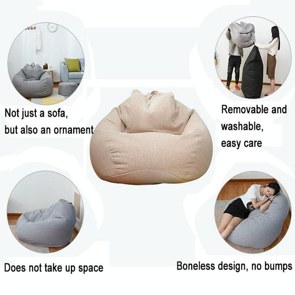 Lazy Sofa Bean Bag Chair Fabric Cover, Size: 90x110cm(Star Gray)