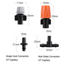 20pcs TF-118 Gardening Irrigation Drip Irrigation System Set Accessories Both Sides Connection 4/7mm Capillary (Orange)