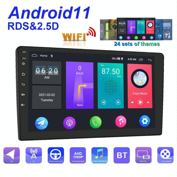A2799 10 Inch Android WiFi 2+32G Central Control Large screen Universal Car Navigation Reversing Video Player, Style:Standard+12Lights Camera