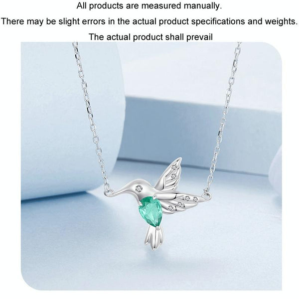 S925 Sterling Silver Platinum-Plated Smart Hummingbird Necklace For Women(BSN378)