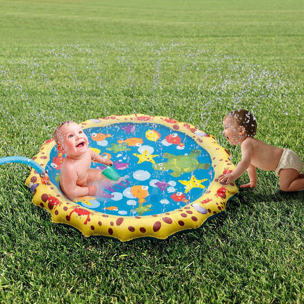 Cartoon Pattern Round Inflatable Outdoor Lawn Sprinkler Pad Children Pad, Diameter: 100cm