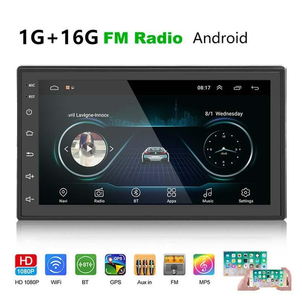 A2222KT 7 Inch Android Navigation WiFi Version 1+32G GPS Bluetooth 2.5D Screen Car Central Control MP5 Player, Style: Standard+8Lights Camera