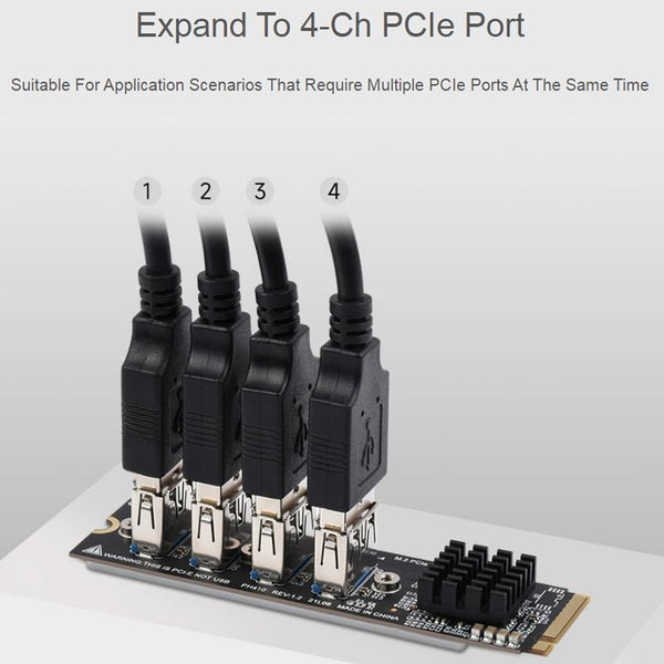 Waveshare 23316 M.2 to PCIe 4-Ch Expander, Using With PCIe X1 to PCIe X16