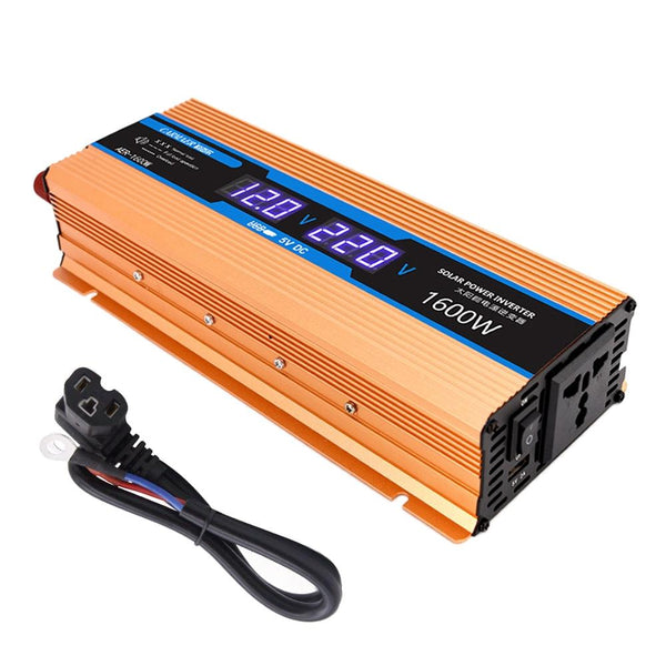 Carmaer Modified Sine Wave 60V to 220V 1600W Car Multi-function Double Digital Display Inverter Household Power Converter