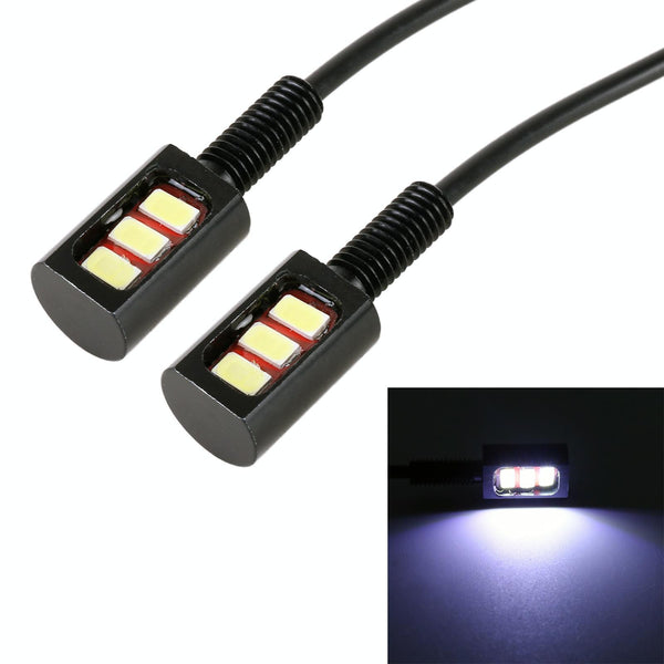 1 Pair DC12V 0.4W 3LEDs SMD-5630 Car / Motorcycle License Plate Light, Cable Length: 27cm(White Light)