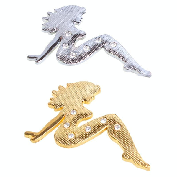 Beautiful Girl Diamond Metal Chrome Badges (Gold)