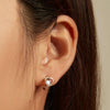 SCE1546 S925 Sterling Silver Synthetic Moonstone Heart Stud Earrings