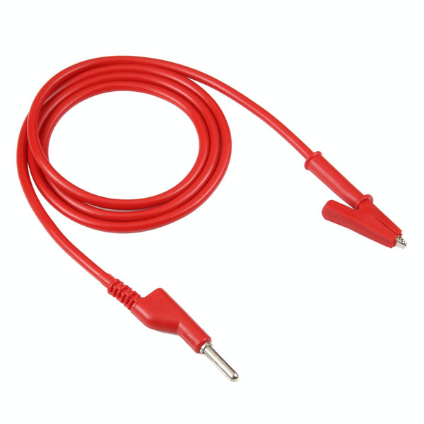 Thick Probe to Alligator Clip Test Lead Single Cable, Length: 1m (Red)