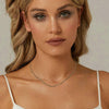 S925 Sterling Silver Love Arrangement Chain Necklace(BSA005)
