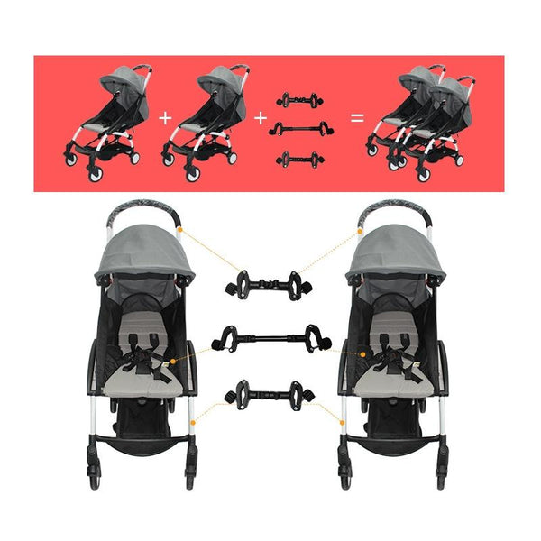 Twin Stroller Connector Turns Two Single Strollers Into A Double Stroller, Spec: Two Short One Long