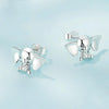 SCE1537 S925 Sterling Silver Elephant Cute Animal Stud Earrings