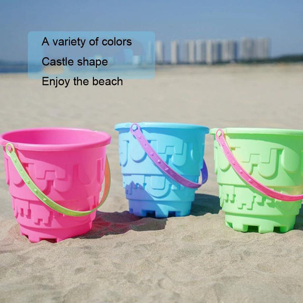 13pcs/Set Children Beach Toys Set Large Sand Shovel Bucket Sand Digging Tools Hourglass, Color: Pink Round Castle