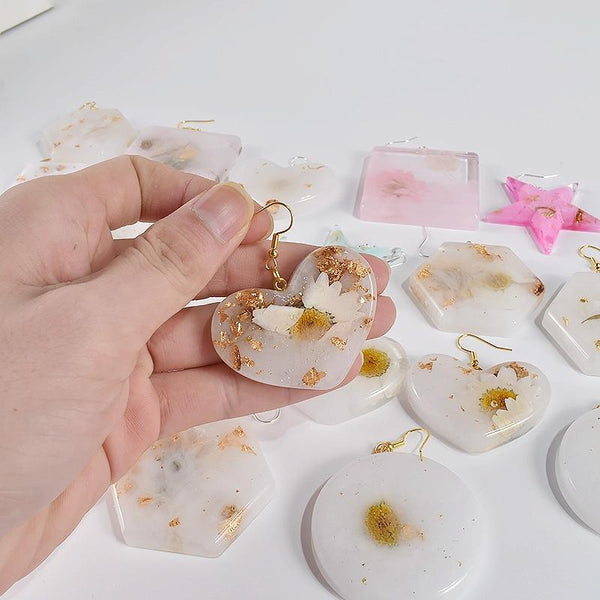DIY Epoxy Resin Three-Dimensional Geometric Pendant Earring Silicone Mold, Spec: Rectangle