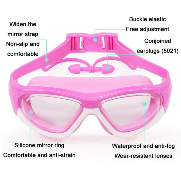 HAIZID Children Large Frame Anti-fog HD Diving Goggles(5021 Purple)