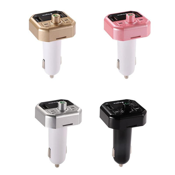 B9 Smart Digital Display Dual USB Bluetooth Car Charger with Hands-free Call Function(Gold)