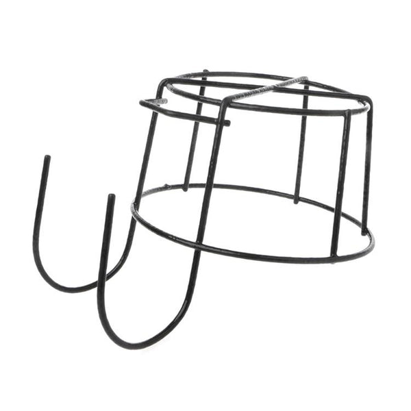 Balcony Fence Round Metal Flower Stand Wrought Iron Wall-mounted Flower Pot Stand, Size:L(White)