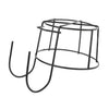 Balcony Fence Round Metal Flower Stand Wrought Iron Wall-mounted Flower Pot Stand, Size:S(White)