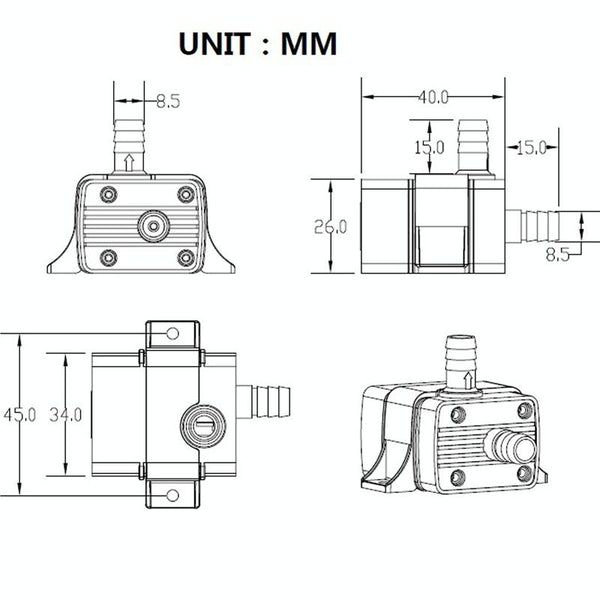 DC12V Solar Micro Brushless Cold Water Circulating Fountain Water Pump, Model: QR30E