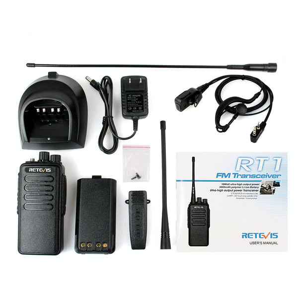 RETEVIS RT1 10W UHF 400-520MHz 16CH Handheld Walkie Talkie, US Plug