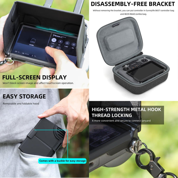 For DJI RC 2 Sunnylife ZG673 Remote Control Sunshade Hood Cover (Black)