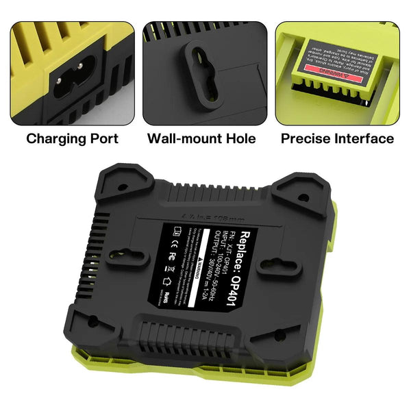 36-40V Tool Cutting Machine Battery Charger, For RYOBI PO401 / PO403 / PO400, Plug: UK