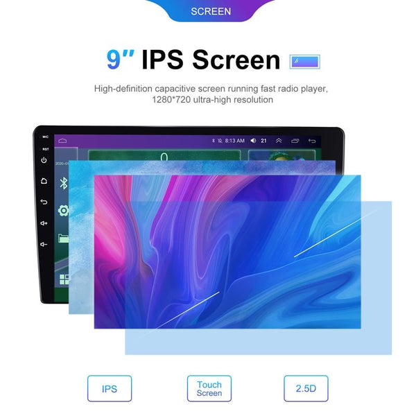 Universal 9 Inch 8 Core CarPlay Android Navigation Car Center Control All-In-One Monitor, Memory: 2+32G(Standard+AHD Camera)