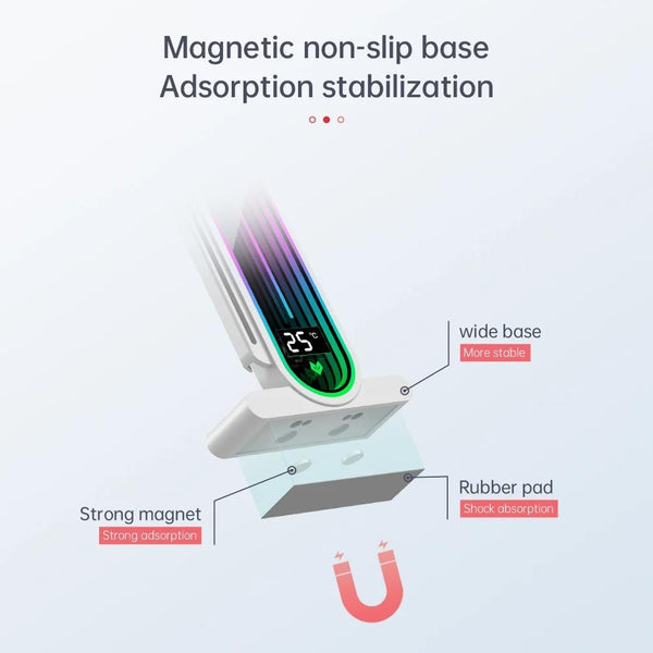 COOLMOON GH3 Computer ARGB Vertical Adjustable Lens Graphics Card Holder, Style: No Temperature Display Black