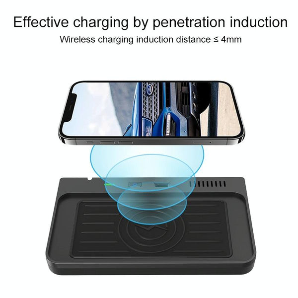 Car Fast Charging Wireless Charger for Ford Explorer 2020-2021, Left Driving(Black)