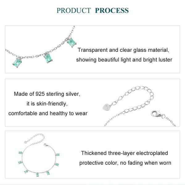 S925 Sterling Silver Platinum-plated Tassel Bracelet(BSB168)