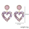 E2109-12 Purple Diamond Love Silver Needle Earrings Simple Earrings