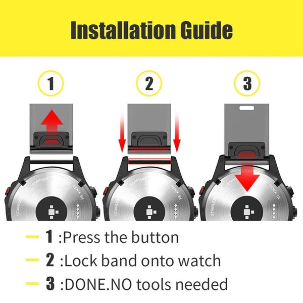 For Garmin Fenix 6 Pro GPS Metal Buckle Solid Color Silicone Watch Band(Black)