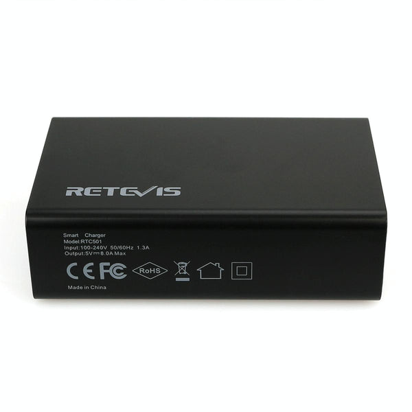 RETEVIS RTC501 40W / 8A 5 Ports USB Multi-function Charger Desktop Charging Station for H-777/RT27/RT7/RT22/H-777S