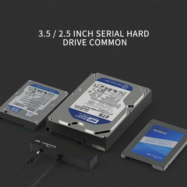 Blueendless US35 USB3.0 To SATA Adapter 2.5 / 3.5-Inch Hard Drive SSD Reader, Spec: USB3.0 12V2A