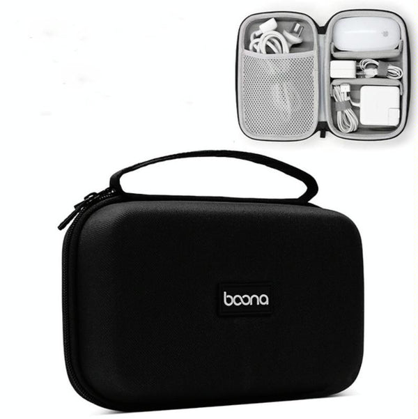 Power Adapter Headset Data Cable Portable Storage Bag For Macbook Air/Pro Notebook(Black)