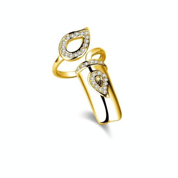 Diamond Nail Cap Jewelry Open Ring, Color: Gold Ring Finger