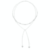S925 Sterling Silver Platinum Plated Heart Shaped Double Sweater Necklace