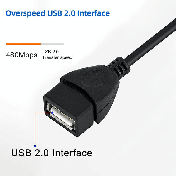 90 Degree Mini USB Male to USB 2.0 AF Adapter Cable with OTG Function, Length: 13cm(Black)