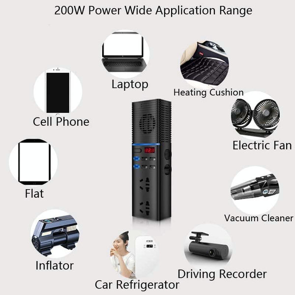 Car Inverter 12v/24v To 220v Household Power Converter Multi-Function Car Socket, Specification:V20-C For Cars