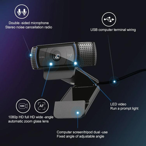 Logitech C920e HD Pro Webcam Widescreen Video Chat Recording USB Smart 1080P Web Camera