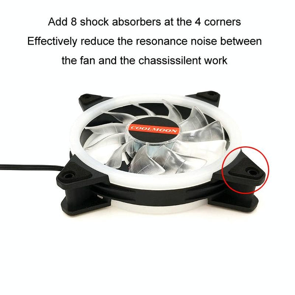 COOLMOON 12cm Dual Aperture Computer Mainframe Chassis Dual Interface Fan(Purple High b Brightness)