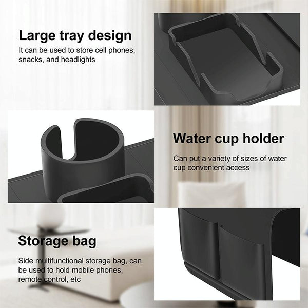 Upgrade Couch Cup Holder Tray Silicone Anti-Slip Sofa Armrest Tray(53 x 32 cm)