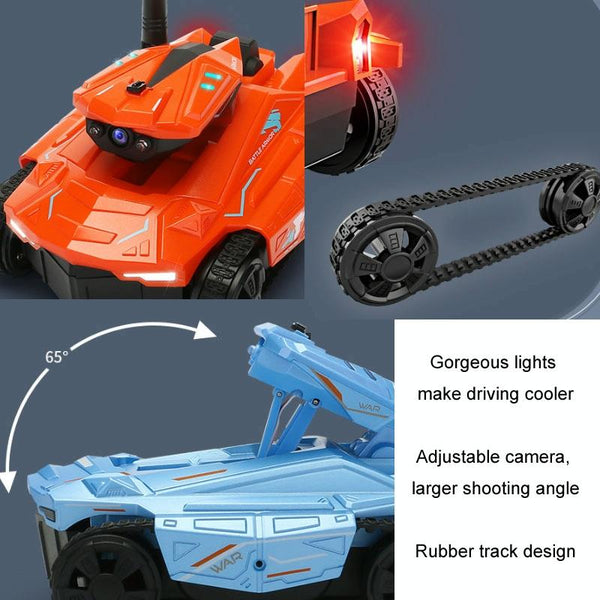Tank Car Toys 720P HD Camera RC Car With Real-time Surveillance With Remote Controller(Orange)