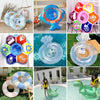 Children Adult Cartoon Inflatable Swimming Ring, Pattern: 70# Retro Striped Blue Pink Random Color
