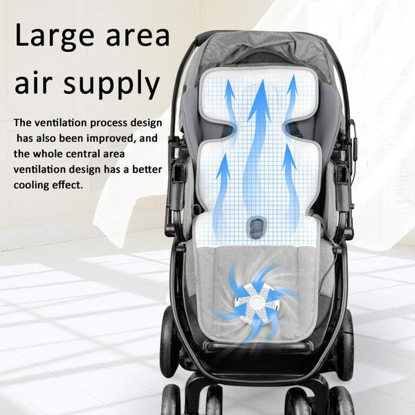 USB Powered Cooling Pad Baby Stroller Seat Cushion with Fan 3 Speed Adjustable Levels, Size: 36 x 88cm(Gray)