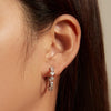BSE769 Sterling Silver S925 Platinum-plated Zircon Sparkling Earrings